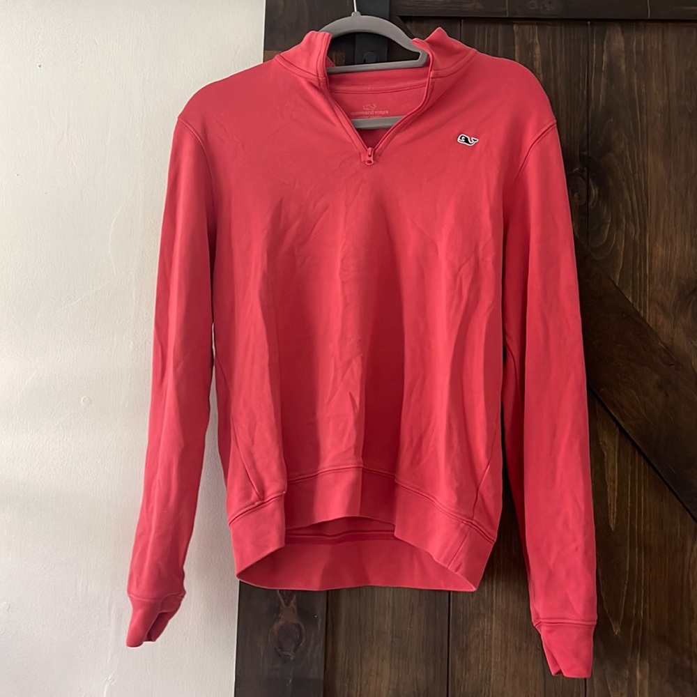 Reddish pink vineyard vines quarter zip